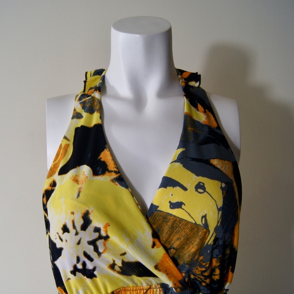 Fave' Multi-Color Maxi Dress Mid Ruffle RacerBack - Picture 6 of 8